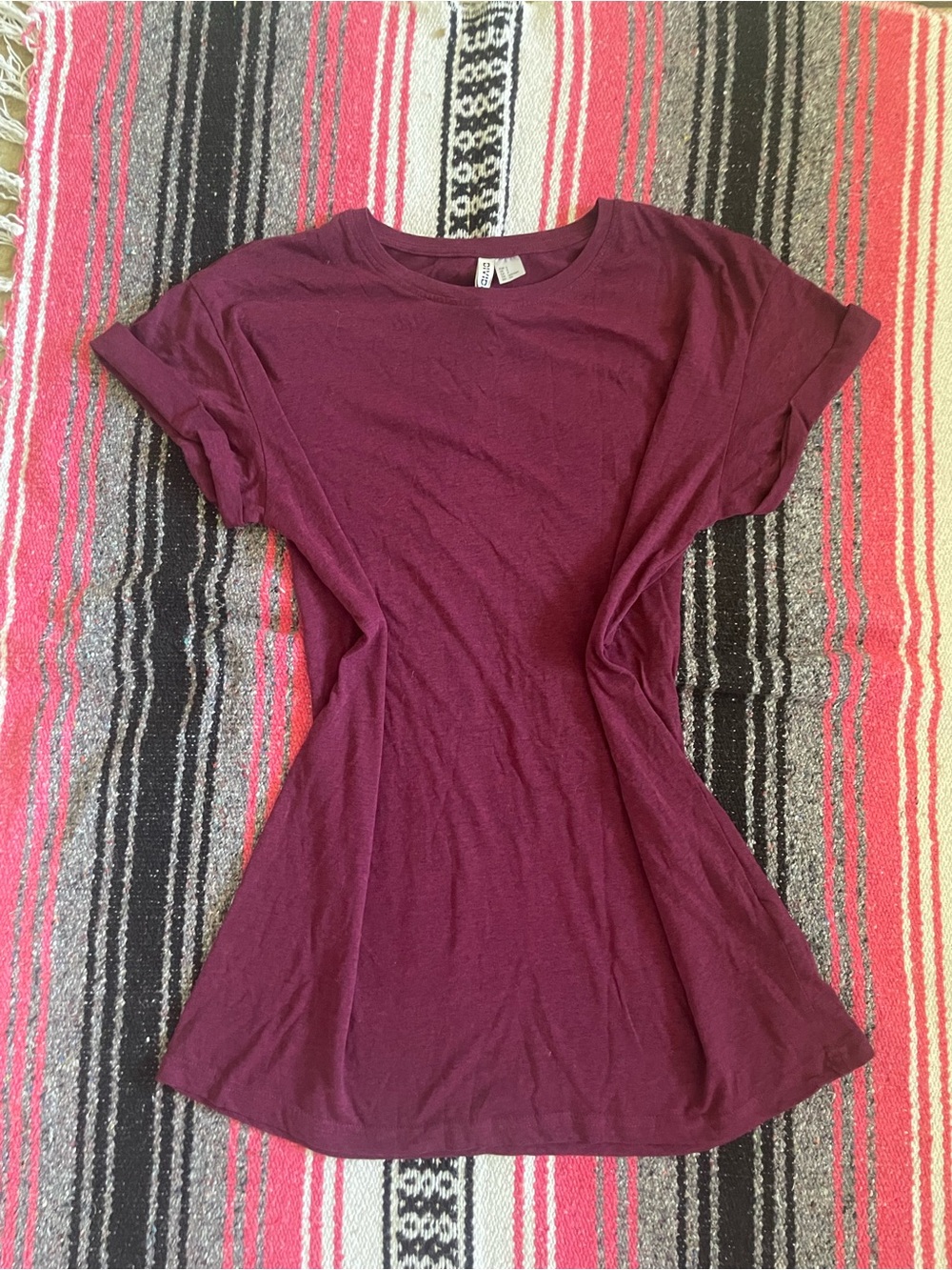 H&M Short Sleeve Crewneck Tee - Deep Burgundy Women’s Size S